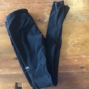 Alo Black Goddess Ribbed Yoga Leggings